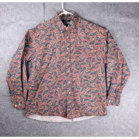 Vintage‎ Dockers Shirt Men's Large Button Up AOP Paisley Heavy Flannel - Picture 2 of 6